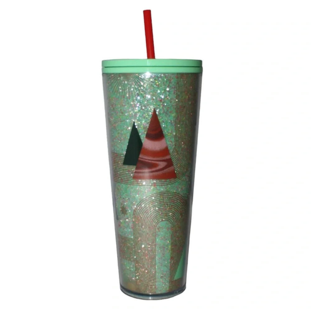 Starbucks Holiday 2020 Christmas Tree Glitter Cold Venti 24 oz. Cup NWT
